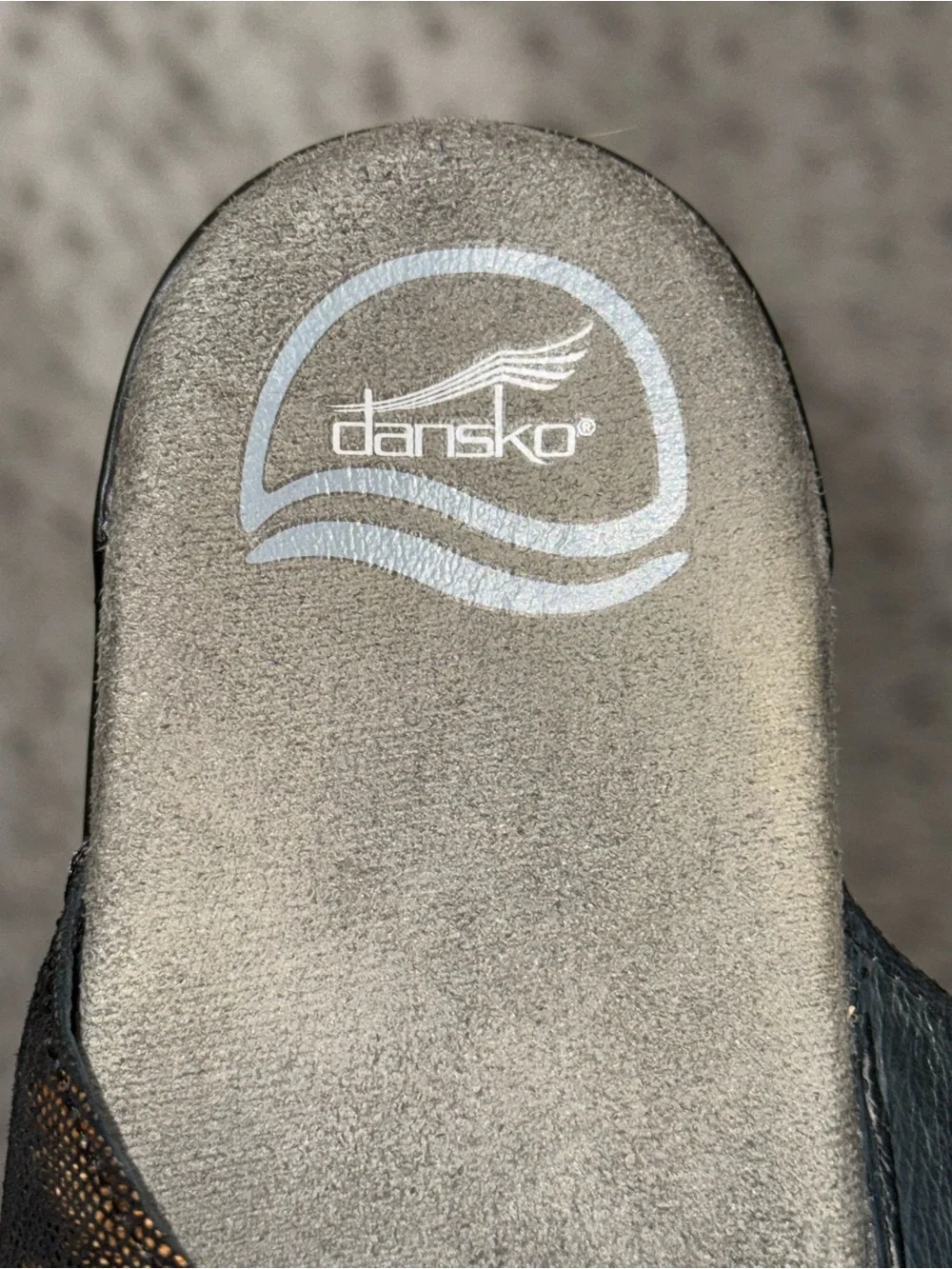 Dansko Sophie Metallic Python Leather Slide Wedge Sandals Size EU 41